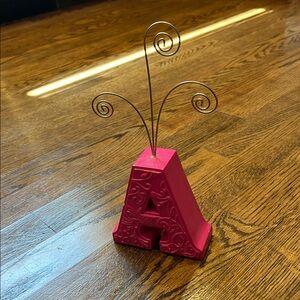 Kids Pink Initial Letter A Photo Stand Room Decor